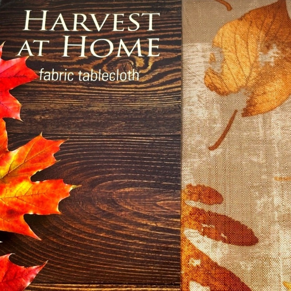 Harvest Home Fall Foliage Tablecloth 60x120 Fabric NatureAutumn Thanksgiving NEW - Picture 4 of 9
